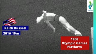 1968 Keith Russell  Team USA  201A  Platform Diving  Olympic Games [upl. by Herta232]