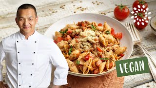 Linsengemüse mit Pasta Rezept  Vegan [upl. by Ylrebnik611]