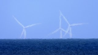 Race Bank wind farm from Hunstanton [upl. by Mulac]