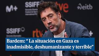 Javier Bardem quotLa situación en Gaza es inadmisible deshumanizante y terriblequot [upl. by Ahsahtan]