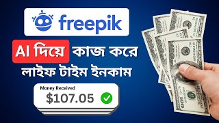 AI দিয়ে ইমেজ ক্রিয়েট করে Freepik থেকে টাকা ইনকাম  Freepik Earn Money  Make Money With AI [upl. by Lilian]