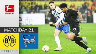 Borussia Dortmund  Hertha BSC 41  Highlights  Matchday 21 – Bundesliga 202223 [upl. by Tychonn195]