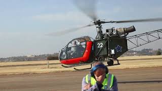 Alouette II VERY CLOSE Startup Takeoff and Shutdown HQ sound Vintage Planes at end [upl. by Kragh]