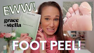 Foot Peeling Mask Grossly Satisfying  Grace amp Stella [upl. by Evets]