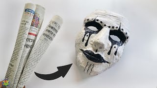 How To Make 3D Paper Mask DIY  Paper Mask With Thermocol Mould Making  Halloween Special Mask [upl. by Beauvais]