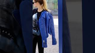 El Azul de Moda en Chaquetas Biker con Jeans shorts fashion [upl. by Donaugh]