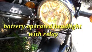 Battery operated headlight with relay [upl. by Niowtna]