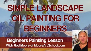 Simple Landscape Oil Painting For Beginners  Live Stream MooreMethod [upl. by Leakcim]