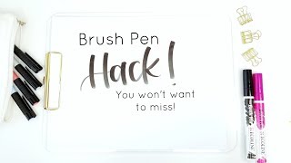 Brush Pen Calligraphy HACK  Ecoline  Faber Castell Brush Pens Trick for Handlettering [upl. by Litch]