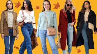 Moda 2025 LOOKS CON JEANS TENDENCIAS OTOÑO INVERNO 🍂 [upl. by Ralip]