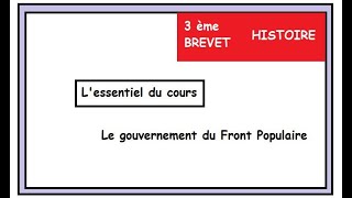 3ème HISTOIRE BREVET Le Front Populaire [upl. by Drye499]