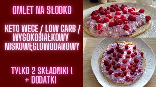 KETO WEGE LOW CARB omlet na słodko 2składniki w tym jajkadodatki śniadanie bez cukru wysokobiałkowy [upl. by Llerat155]