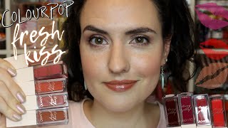 NEW ColourPop FRESH KISS Glossy Lip Stains  Lip Swatches  Review [upl. by Hnim654]