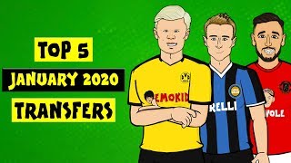 Top 5 January transfers ft Eriksen Haaland Bruno Fernandes amp more ► 442oons x Onefootball [upl. by Garfield]