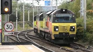 Bescot Stadium Station amp Yard Freight Light Engines amp Stabbled locos 171020 [upl. by Ecilayram]