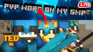 Join my SMP  Caught in the Crossfire Live Stream Minecraft PVP Wars Minecraft [upl. by Dulcine26]