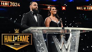 Taylor and Mika Rotunda pay respects to Bray Wyatt 2024 WWE Hall of Fame highlights [upl. by Pinto]