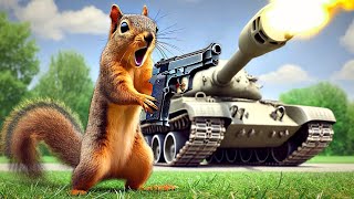 SQUIRREL BATTLES A TANK Squirrel With a Gun [upl. by Abebi]