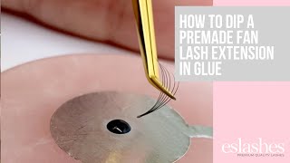 How to Dip Premade Fan Lash Extensions in Glue [upl. by Calder]