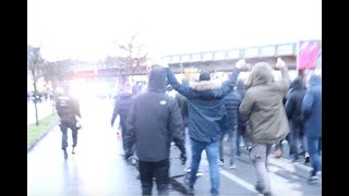 VfL Bochum FanMarsch in Bielefeld  Fan Perspektive Mitten drin [upl. by Ylrahc]