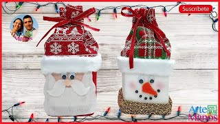 🔴Cómo hacer DULCEROS NAVIDEÑOS con Santa y Muñeco de Nieve con CAJAS RECICLADAS 🎅☃️ [upl. by Stambaugh]