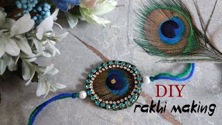 How to make rakhi at home  rakhi making  rakhi making ideas at home  DIY rakhi [upl. by Olney]