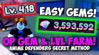 Get Levels amp Gems SUPER FAST in Anime Defenders SECRET METHOD [upl. by Ecinehs]