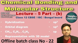 Chemical bonding Class 11 L5bBatch1amp2 sp³ sp² sp hybridization orbital diagram ethene C2H2 [upl. by Armilda]