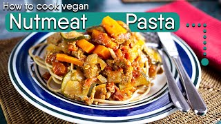 How to make easy Vegan Nutmeat Pasta  Not Only Carrots cooking show [upl. by Yxor]