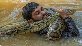 Anaconda Attack Fishing Boy In Water  Ataque de anaconda  fun made movie [upl. by Weig]