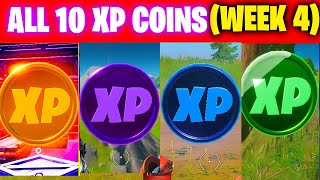 All XP COINS LOCATIONS IN FORTNITE SEASON 4 Chapter 2 WEEK 4 [upl. by Ariday]