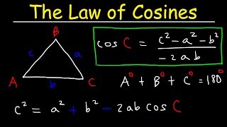 Law of Cosines Finding Angles amp Sides SSS amp SAS Triangles  Trigonometry [upl. by Hetti289]