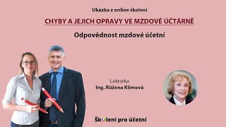 Ing Růžena Klímová  Odpovědnost mzdové účetní [upl. by Retsila]