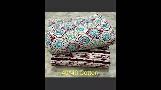 cotton fabric 40 40 sanganeri print Holesale rates [upl. by Nosila]