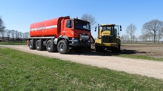 Koonstra Balkbrug New Tatra Phoenix truck Bouwland bemesten Challenger Terra Gator Mest aanvoere [upl. by Neelyaj]