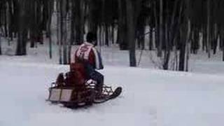 1963 Sno Bikin Snowmobile Drag Race [upl. by Karolyn795]