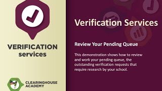 Verification Services Review Your Pending Queue [upl. by Wilber]