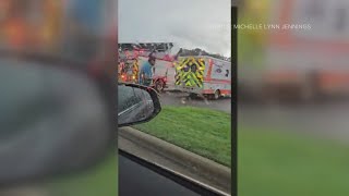 Canopy at Yadkinville gas station topples over [upl. by Taam]