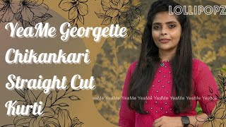 YeaMe Georgette Chikankari Straight Cut Kurti [upl. by Puett]