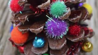 Pinecone Christmas Tree Holiday Craft for Kids [upl. by Atterual]