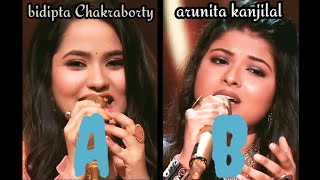 who has soulful voice  arunita kanjilal  bidipta chakraborty  Indian idol [upl. by Sheppard457]