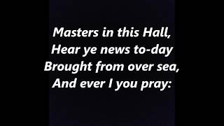 Masters in This Hall Lyrics Words Nowell Sing We Clear French Christmas carol Sing Along Song [upl. by Nuawtna185]