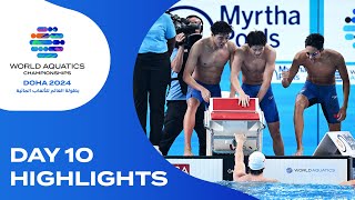 Day 10  Highlights  World Aquatics Championships  Doha 2024 [upl. by Lecroy676]