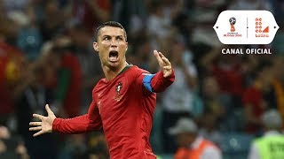 Rusia 2018 El hat trick de Cristiano Ronaldo en el Portugal vs España [upl. by Eelanaj554]