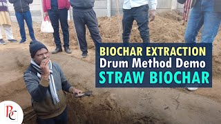 Biochar Extraction and Drum Method Demo of the Straw Biochar  BIOCHAR [upl. by Kcid437]