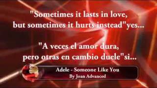 Adele  Someone Like You Subtitulado en español e ingles Lyrics [upl. by Onirefez]