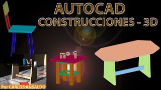 1  Mesa  Silla  Taburete Construcciones en 3D [upl. by Berkley910]