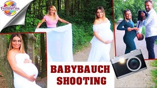 PROFESSIONELLE BABYBAUCH SHOOTING 👶  Kopfüber Geschwister Küsschen 😘 Family Fun [upl. by Pachston664]