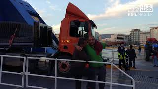 How do Trucks Travel by Sea Mega Ferry Shipping Huge Vehicles in Greece [upl. by Carew104]