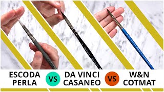 What is the Best Synthetic Watercolor Brush 🖌️🎨 Escoda Perla vs Da Vinci Casaneo vs WampN Cotman [upl. by Ennaesor938]